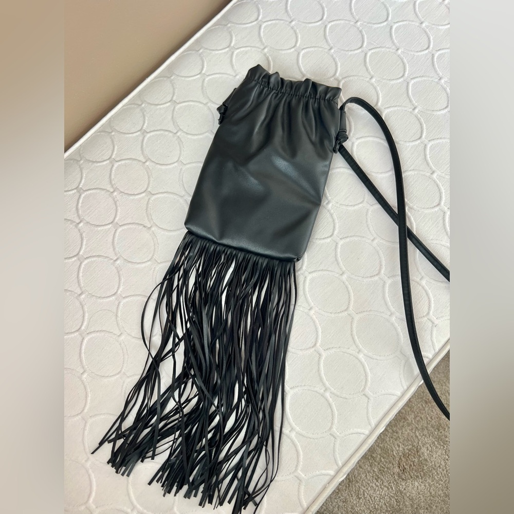 Black Fringe Crossbody